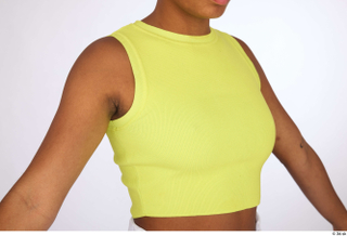 Catalina casual chest dressed yellow neon cropped tank top 0005.jpg